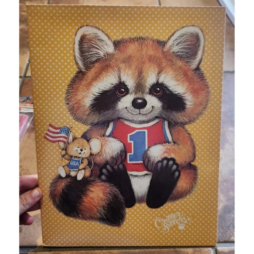 Vintage 1980'S Mead USA Raccoon‎ And Mouse Critter Sitters Folder